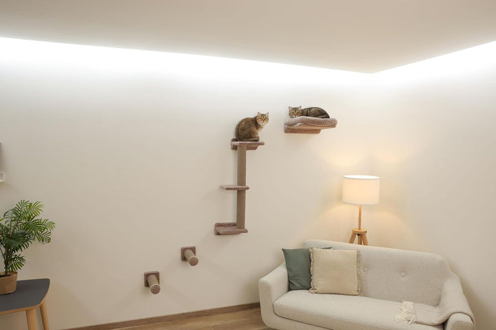 Kerbl Pet Kletterwand Monte Alpi, Wandkratzbaum, Taupe, max. Belastbarkeit 10kg, 8-teilig, platzspar