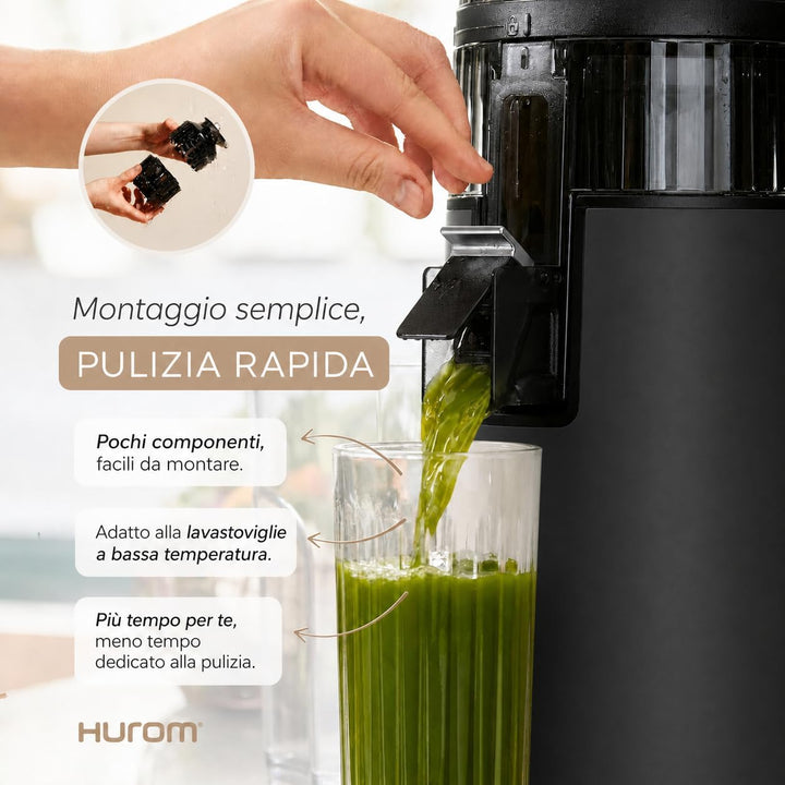 HUROM H70 Easy Clean Slow Entsafter | Entsafter für Gemüse mit hoher Kapazität | Kaltgepresster Ents