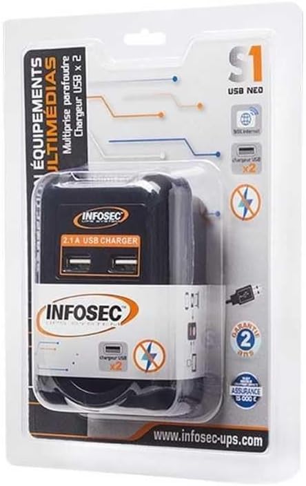 Infosec Überspannungsschutz, 1 Steckdosen + USB