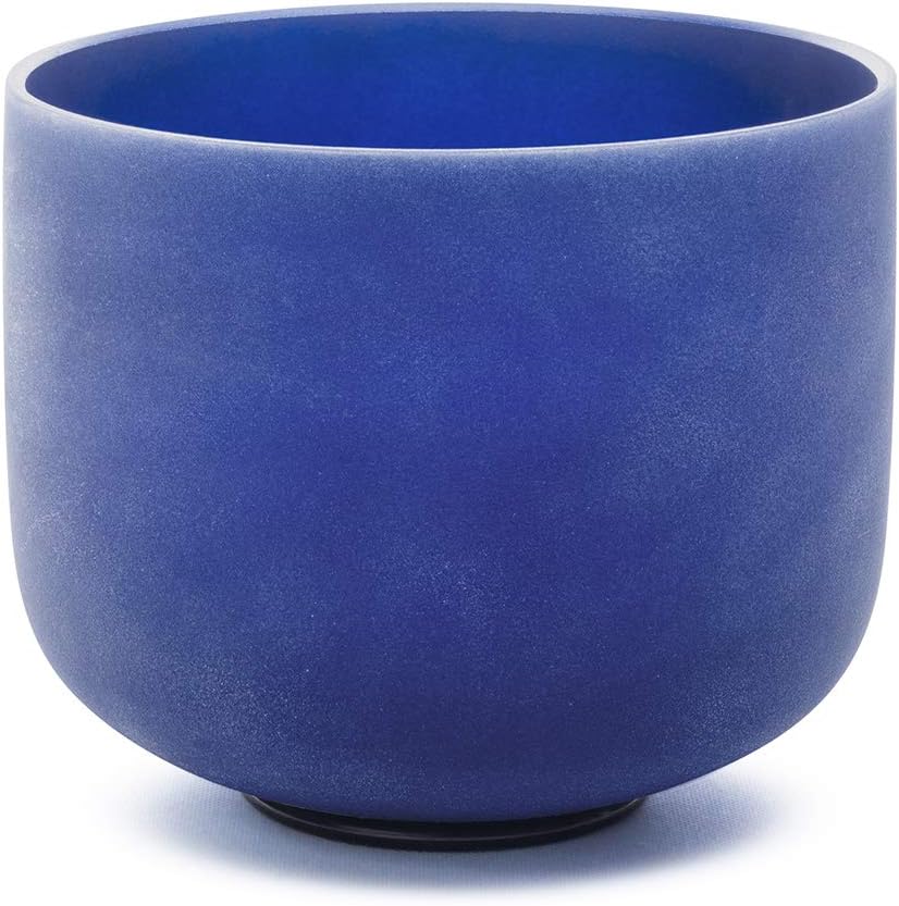 Hye-eun Indigo-Kristall-Klangschale, 20,3 cm A-Note mattierte Quarz-Klangschale 432 Hz Drittes-Auge-