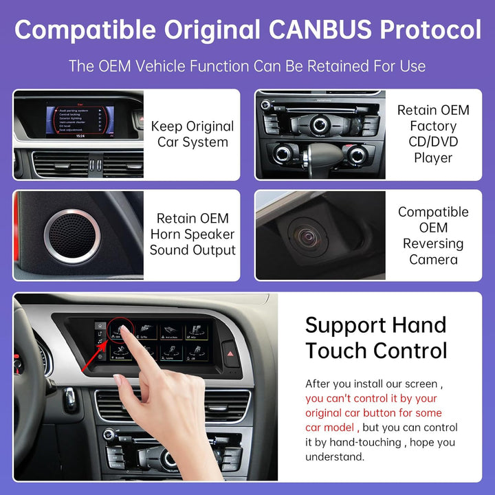 Road Top 8,9 Zoll Autoradio Drahtlos CarPlay Touchscreen für Audi A5 2009-2015 Jahr mit 2GMMI, Autor