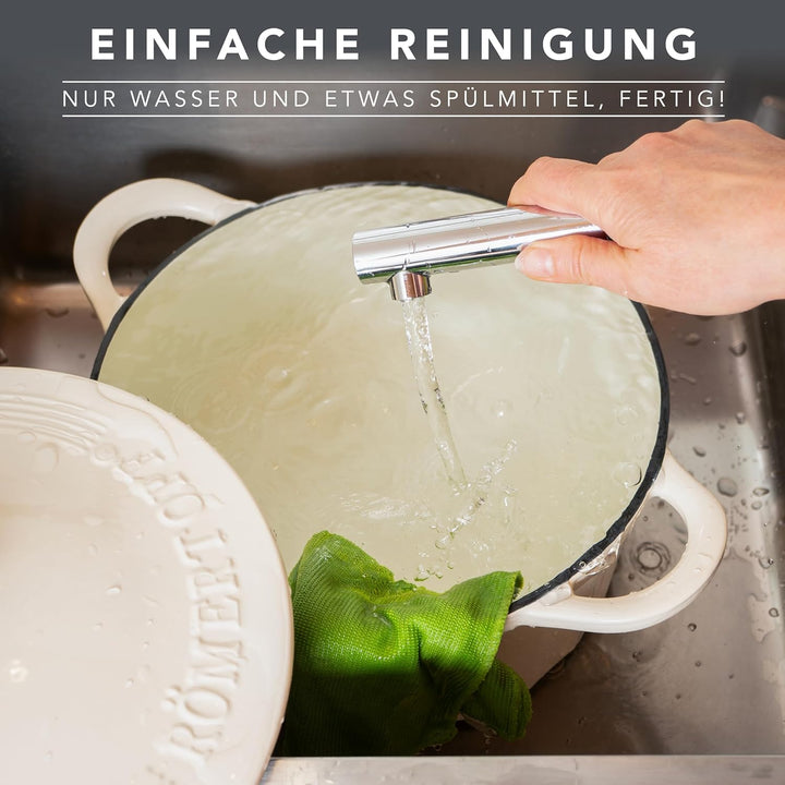 Römertopf Gusseisen Topf mit Deckel 28 cm – Schmortopf Emaille-Beschichtung, alle Herdarten inkl. In
