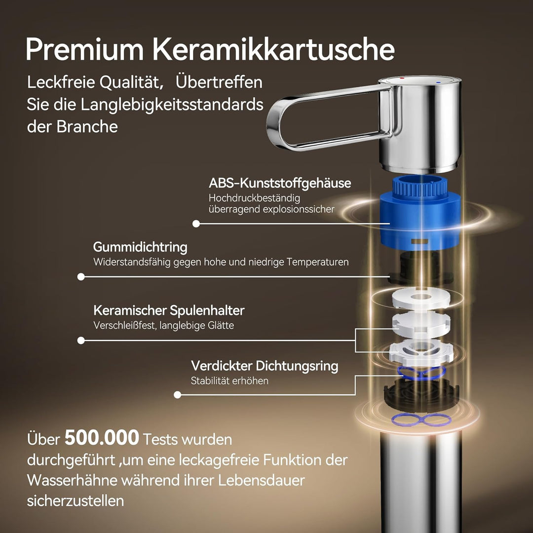 ALPHA HOME Mischbatterie Bad Wasserhahn Badarmatur Waschtischarmatur mit Wassersparfunktion, Einhebe