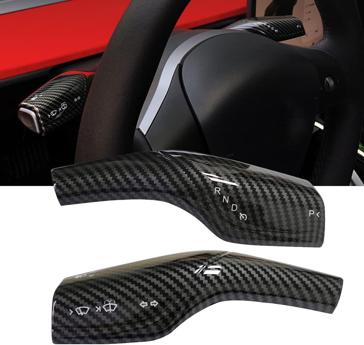 KYYET Kompatibel mit Tesla Model 3 Model Y Säulen-Schalthebel, Hebel, Lenkrad, Innenschutzzubehör (K