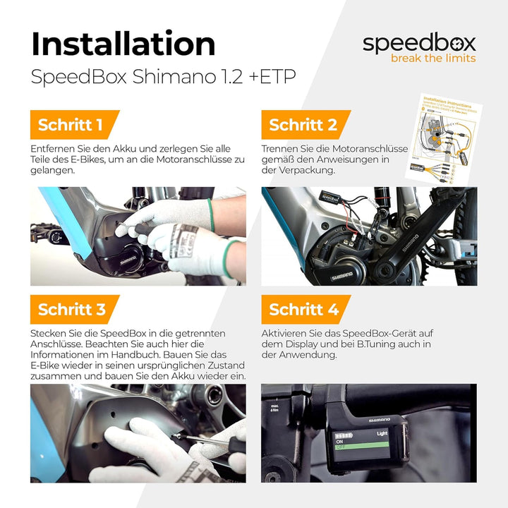 SPEEDBOX 1.2 für Shimano E8000, E7000, E6100, E5000 + E-Tube Port Di2 + Satellite System E-Bike Tuni