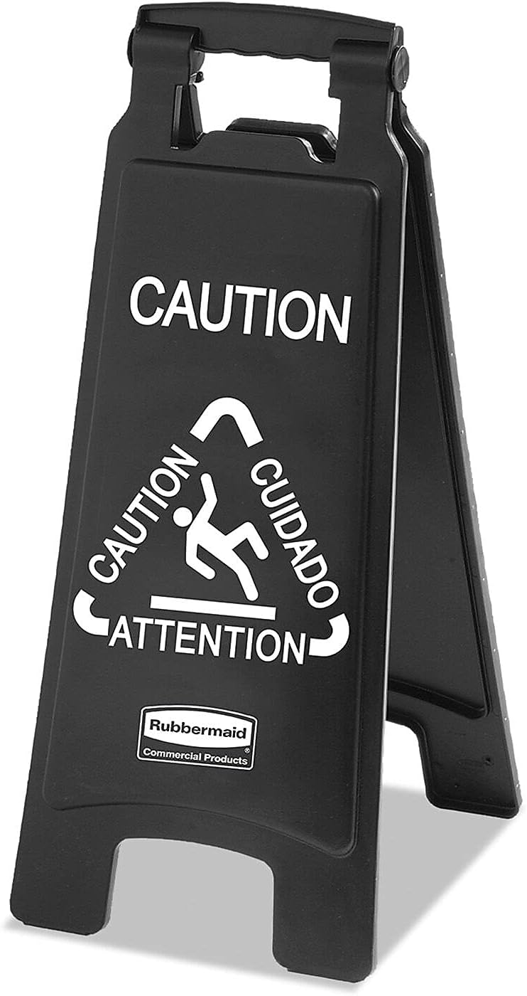 Rubbermaid Commercial Products 1867505 2-Sided Caution Sign (Pack of 6) Vorsicht Schwarz 2-Sided, Vo