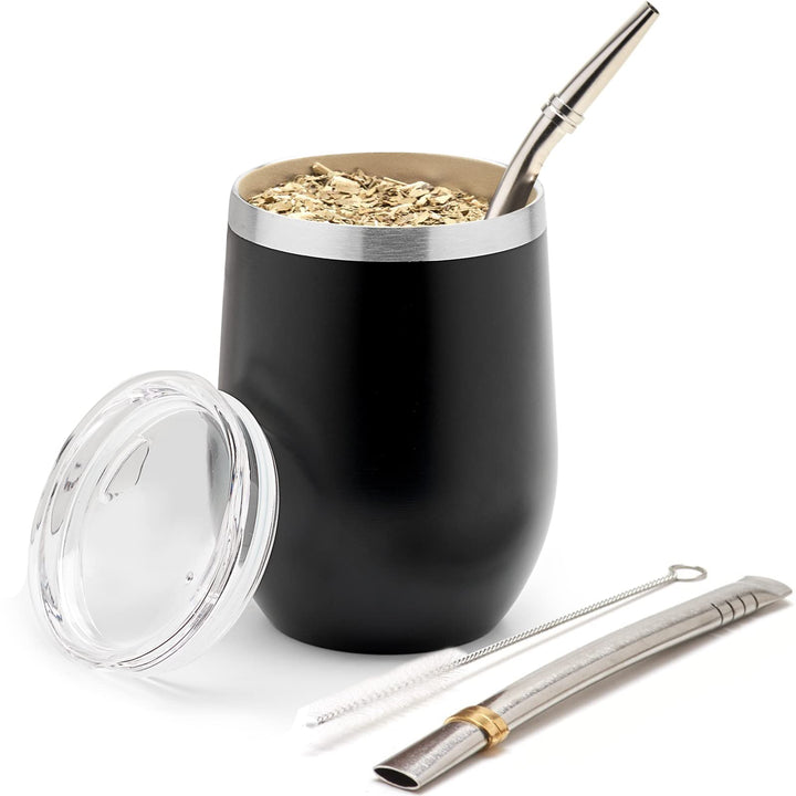 balibetov - Neu - Modernes Yerba Mate Gourd Set (Mate Tasse) - Doppelwandiger 18/8 Edelstahl Enthält