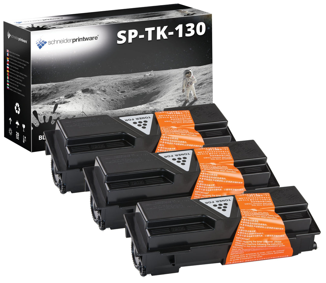 3 Schneider Printware Toner je 15.000 Seiten | 107% höhere Druckleistung | als Ersatz für TK-130 für