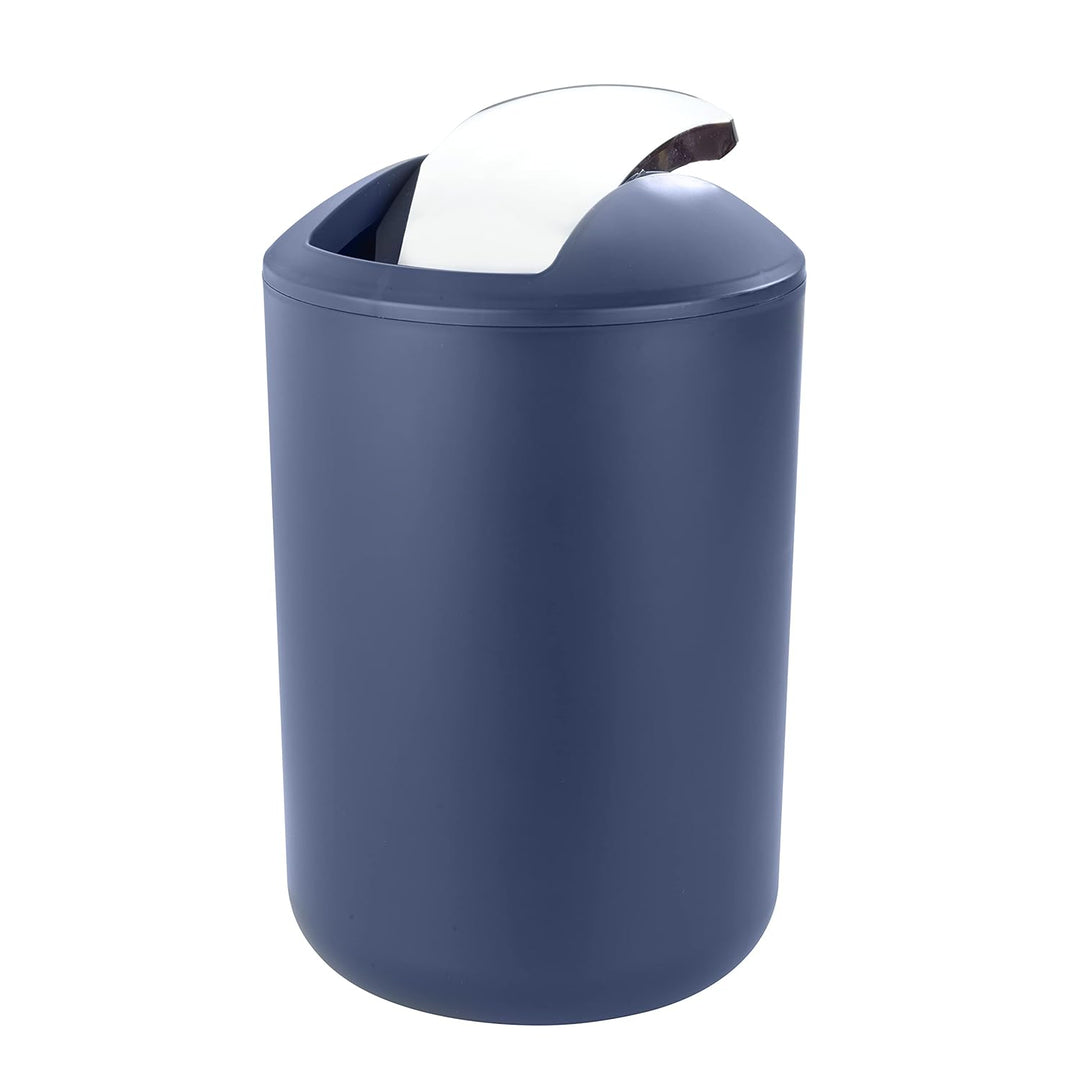 Kosmetikeimer mit Schwingdeckel, Badmülleimer bruchsicher in verschiedenen Farben 6,5 Liter (Blau),