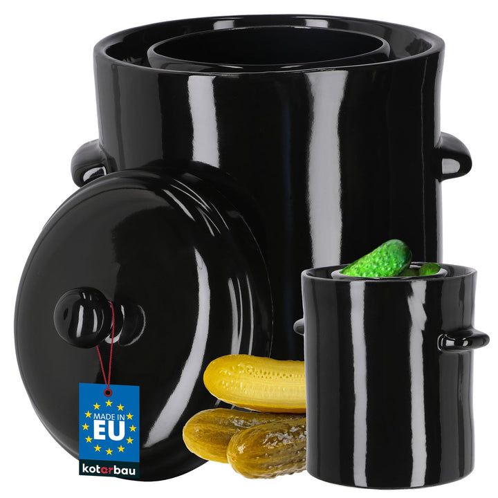 KOTARBAU® Gärtopf Steinzeugtopf Steingut 10 l Kimchi Behälter Rumtopf Tontopf Sauerkrauttopf Tontopf