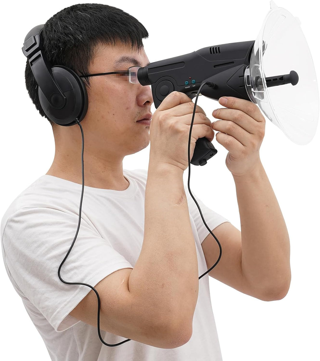 Richtmikrofon Parabolmikrofon Abhörgerät Vogelhorchgeräte mit 8-facher Vergrösserung, Mikrofon-Hörge