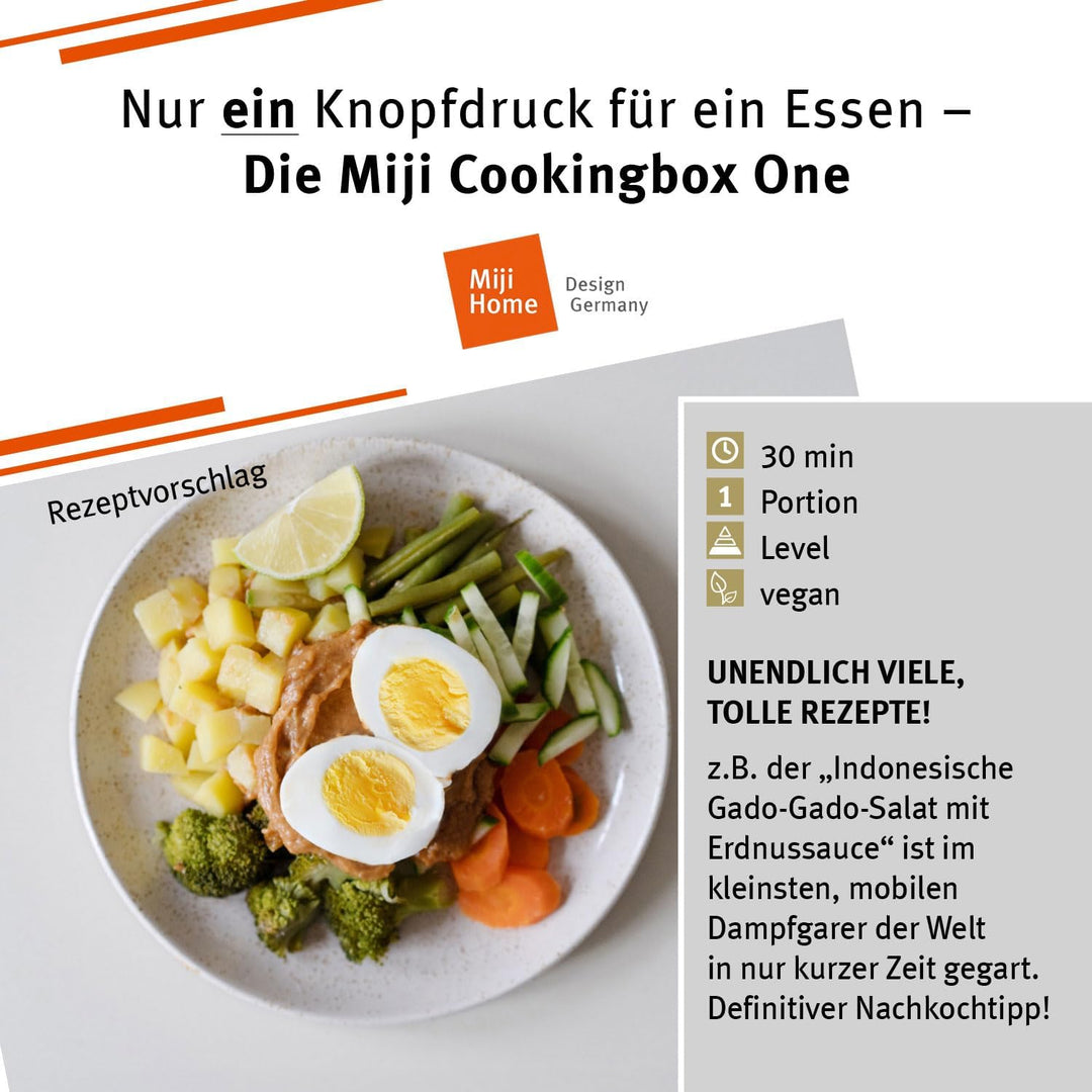 Miji Campingkocher,1Liter,250Watt,mobiler Dampfgarer, platzsparend,geräuschlos und geruchsfrei koche
