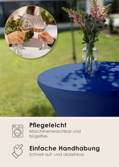 Gräfenstayn 2er-Set Stretch Stehtischhusse Diana mit Öko-Tex Siegel, Verstärkung im Fussbereich, in