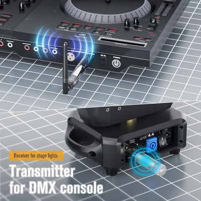 GdjRttk Wireless DMX Controller mit Boxen, Wireless DMX512 Transmitter/Receiver LED Light Controller