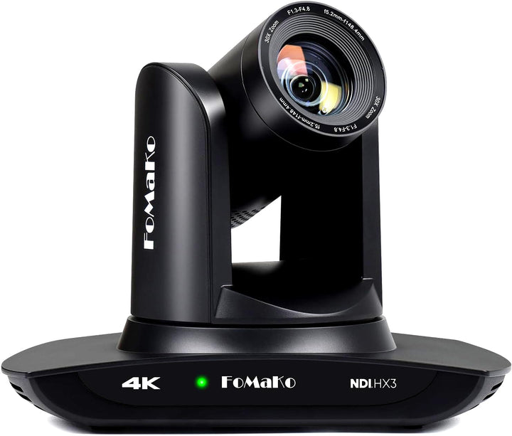 FoMaKo 4K 30x NDI PTZ Kamera, 30x Optischer Zoom, KI Auto-Tracking Gen 3, 3G-SDI HDMI LAN USB 3.0 PT
