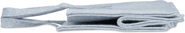 Relaxdays Kaminholzkorb, 2 Griffe, faltbar, Zeitungshalter, Filzkorb Kaminholztasche Filz, Grau, 1 S