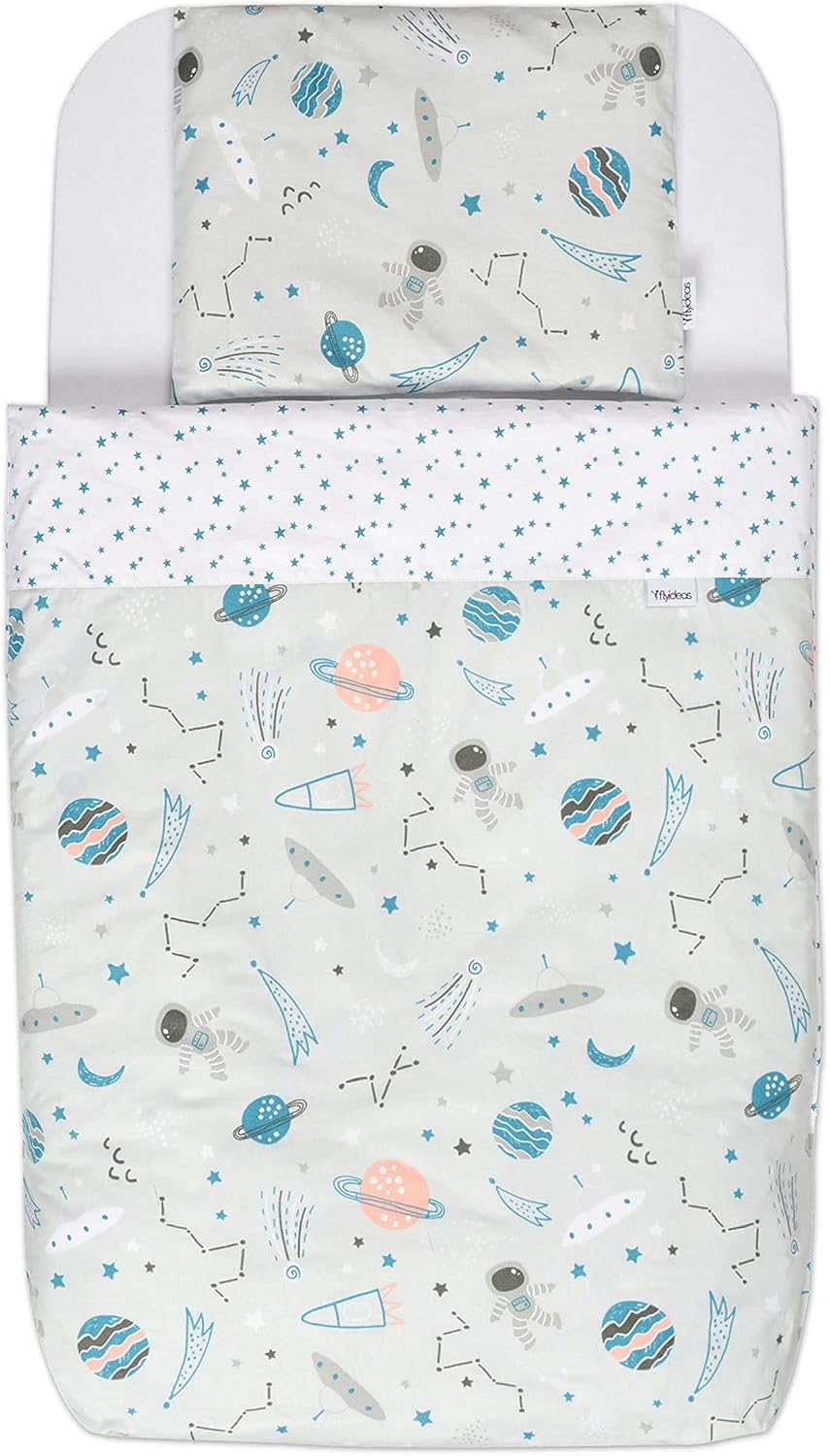 FlyIdeas Next 2 Me Beistellbett Bettwäsche-Set 83x50 cm, 4 STK. Mit Bettdecke - Spannbettlaken Babyb