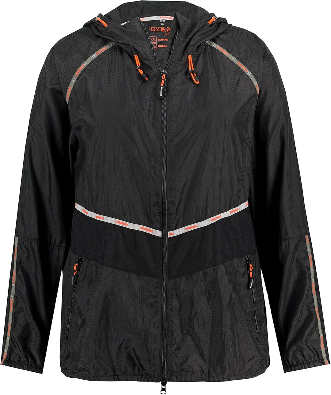Ulla Popken Damen Leichte Funktionsjacke, Tapes, Wasserabweisend Jacken 42-44 Schwarz, 42-44 Schwarz