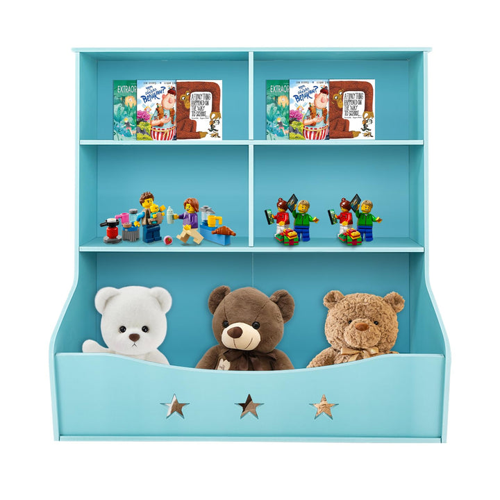 Kinder Bücherregal 3 Etagen aus PVC, Standregal mit Ablageflächen | Kindgerechte abgerundete Kanten,