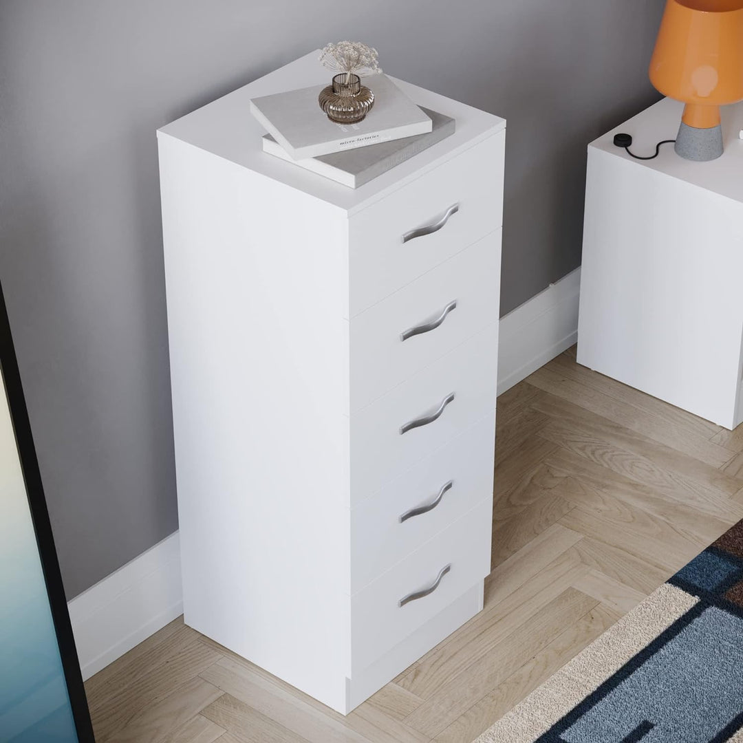 Vida Designs Brust Schmale Kommode, weiss, 36D x 34.5W x 90H centimetres, Weiss
