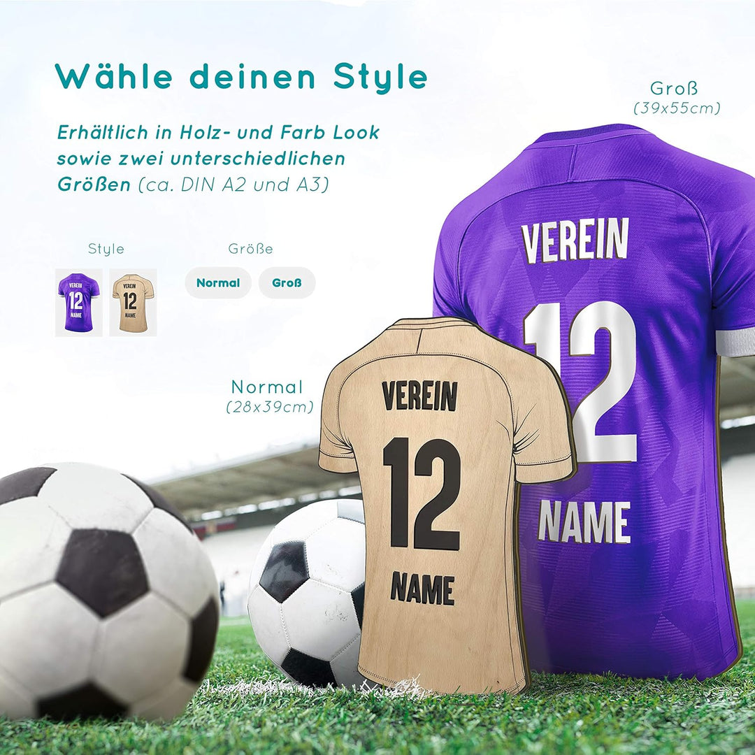 Elbeffekt Trikotlampe für AUE Fans aus Holz - personalisierbares Geschenk - schenke Dein individuell