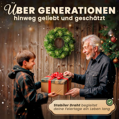 ArtiTree - Weihnachtskranz für Tür, Adventskranz, Weihnachtsdeko für Aussen und Innen, Künstlicher T