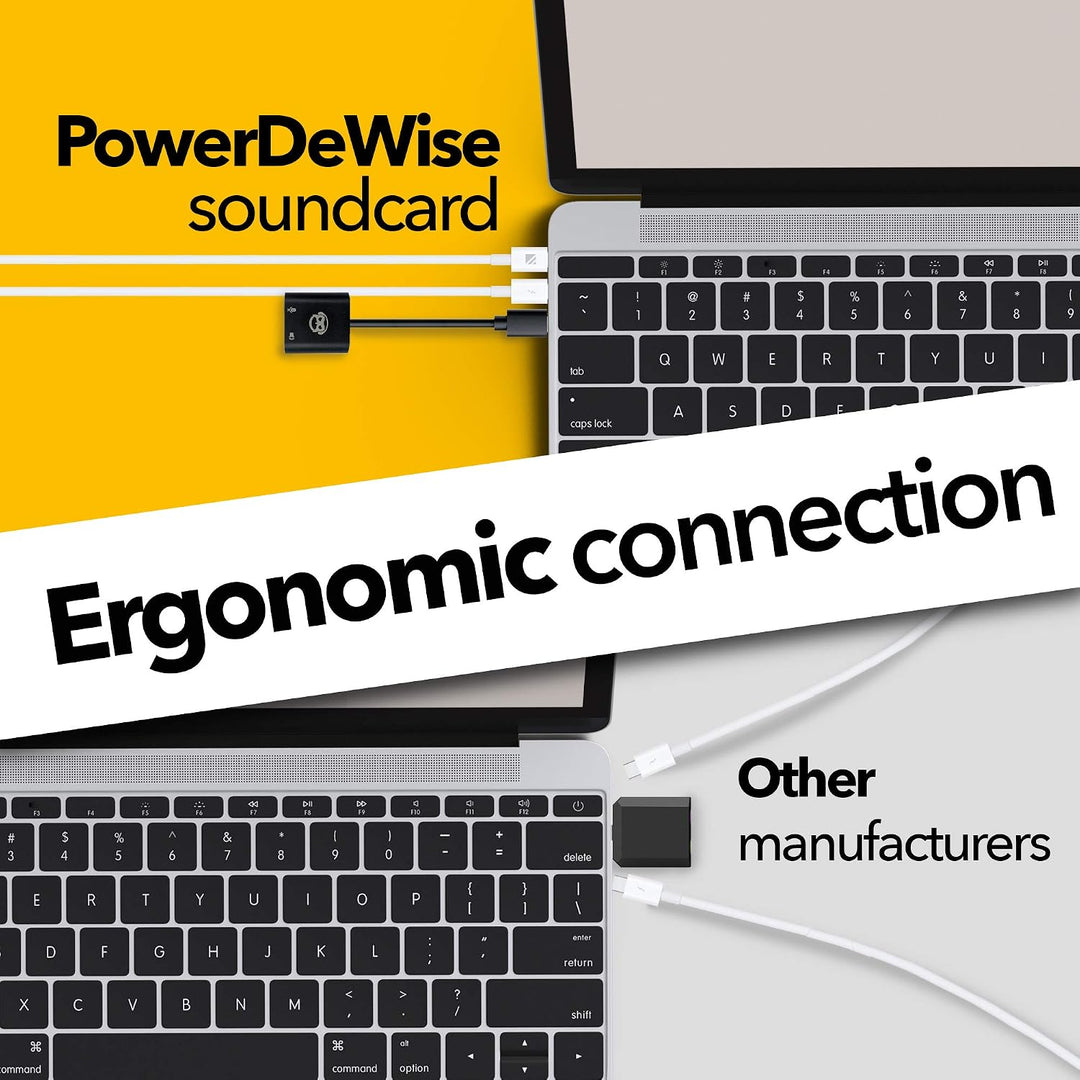 Powerdewise Typ-C USB-Mikrofon, Lavalier-Ansteckmikrofon, omnidirektional, mit Soundkarte, entworfen