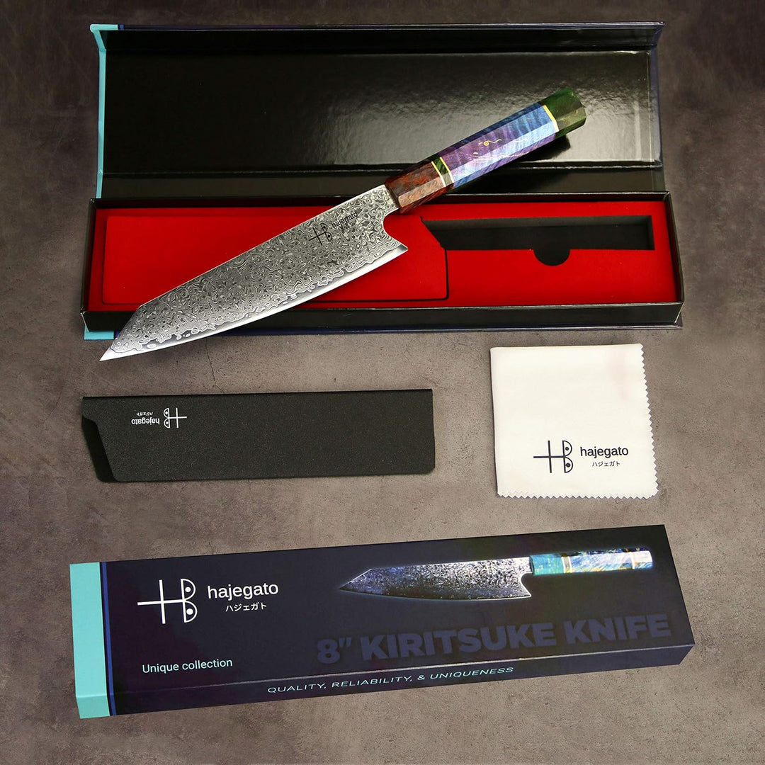 Hajegato Damaskus-Kochmesser, professionell, japanisches VG10-Damastmesser, 67 Schichten, mit Griff,