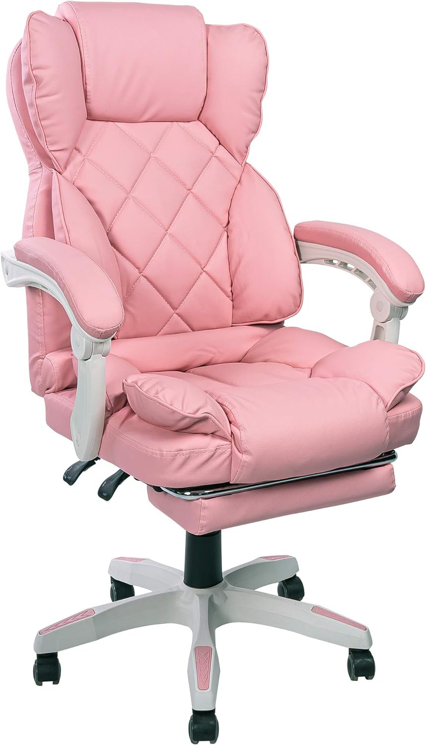 TRISENS Schreibtischstuhl Design Bürostuhl TV Bürosessel Chefsessel Relax & Home Office, Farbe:Rosa,