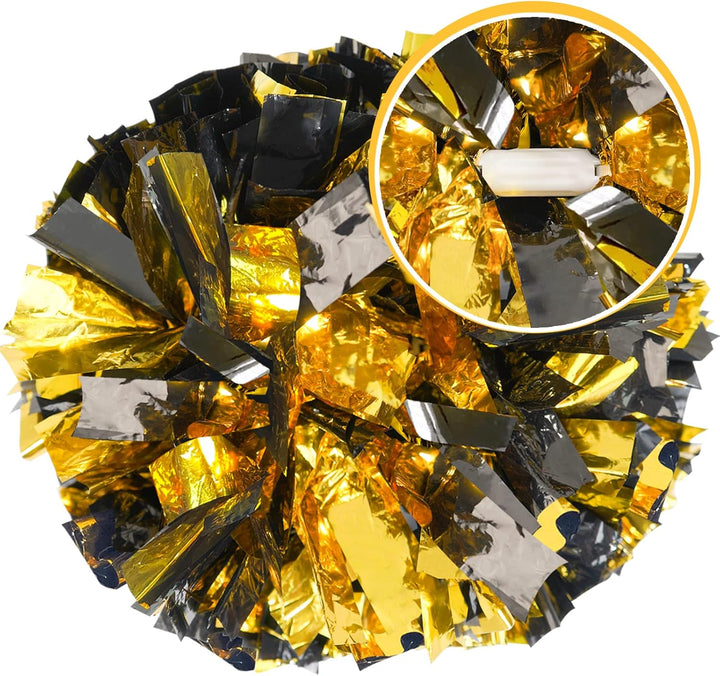 4 Stück verbesserte 30,5 cm metallische Cheerleader-Pompons, HOLENGS Cheerleader-Pompons für Kinder