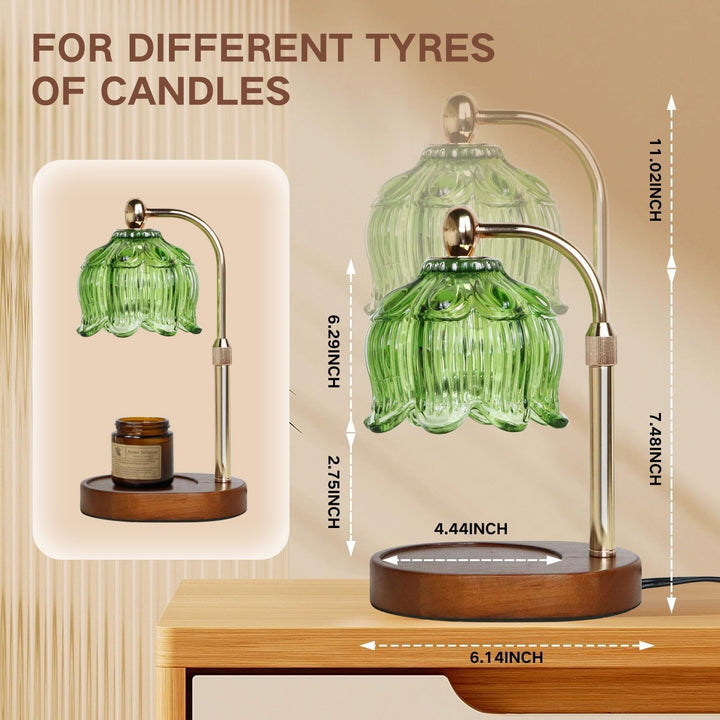Candle Warmer Lamp with Dimmer - Electric Candle Lamp with Timer for Jar Candles Scented Candles wit