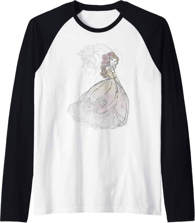 Disney Beauty And The Beast Belle & Beast Sketch Raglan