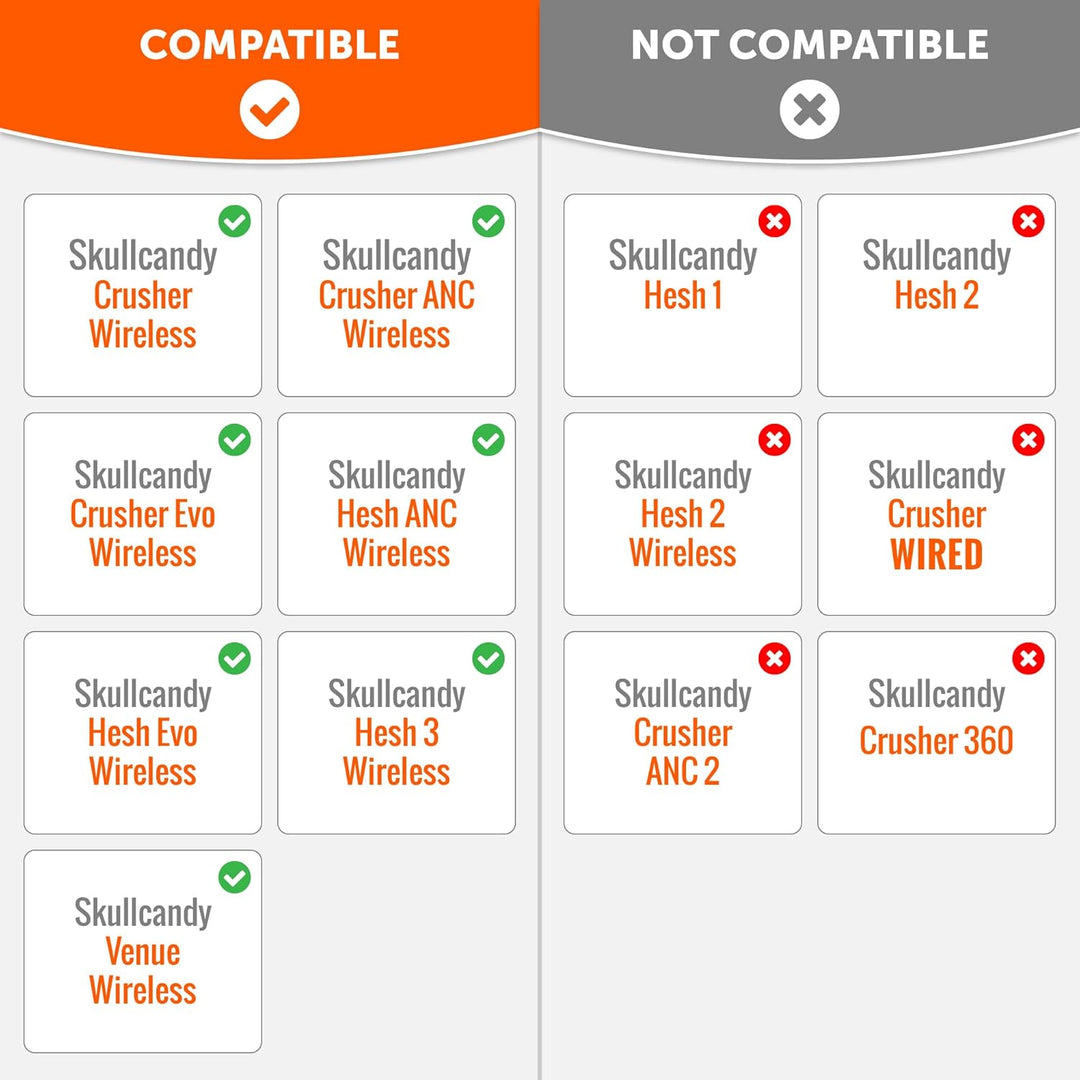 WC Wicked Cushions Extra Thick Earpads für Skullcandy Crusher/Evo/Hesh 3 Kopfhörer & mehr | Verbesse