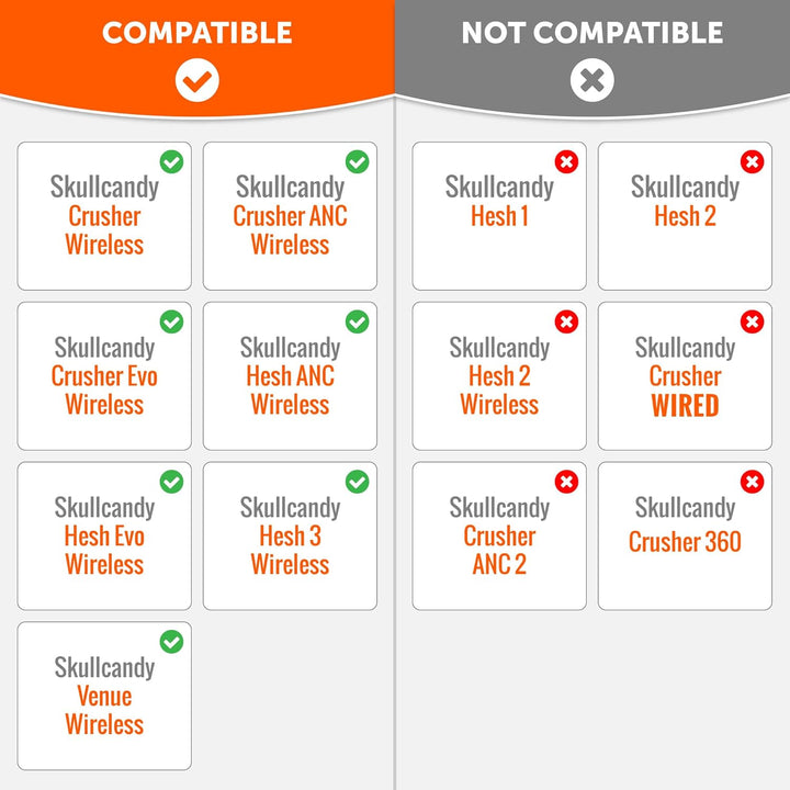 WC Wicked Cushions Extra Thick Earpads für Skullcandy Crusher/Evo/Hesh 3 Kopfhörer & mehr | Verbesse