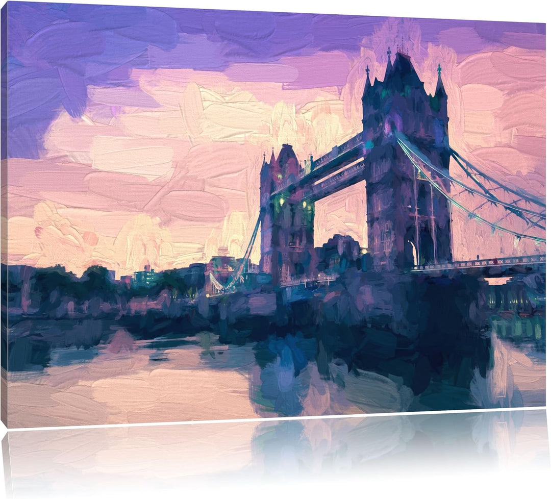 Pixxprint Tower Bridge in London als Leinwandbild/Grösse: 100x70 cm/Wandbild/Kunstdruck/fertig bespa