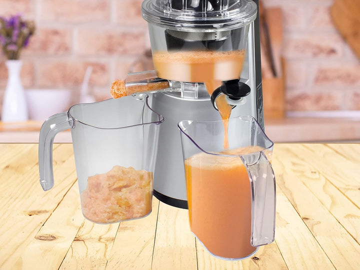 Beper 90.422 Vertikalentsafter - Slow Juicer, Silber