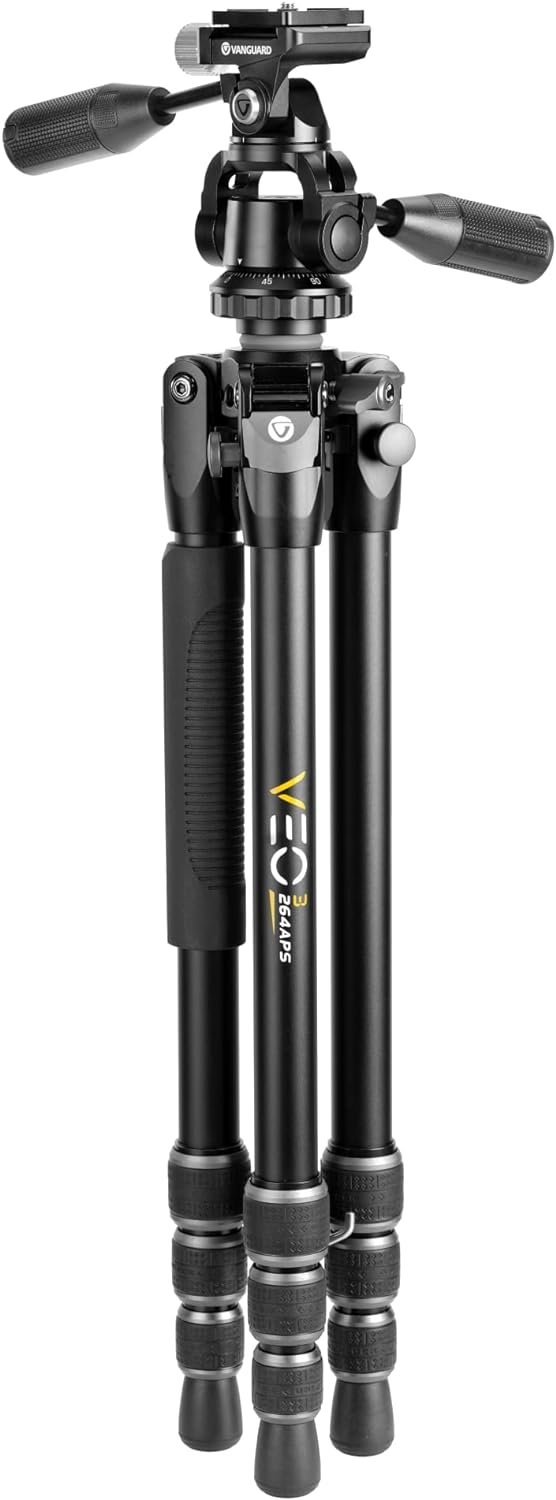VANGUARD VEO 3 264APS Aluminium-Stativ, 3-Wege-Kugelgelenk, Schwarz Aluminium - 3-Wege, Aluminium -