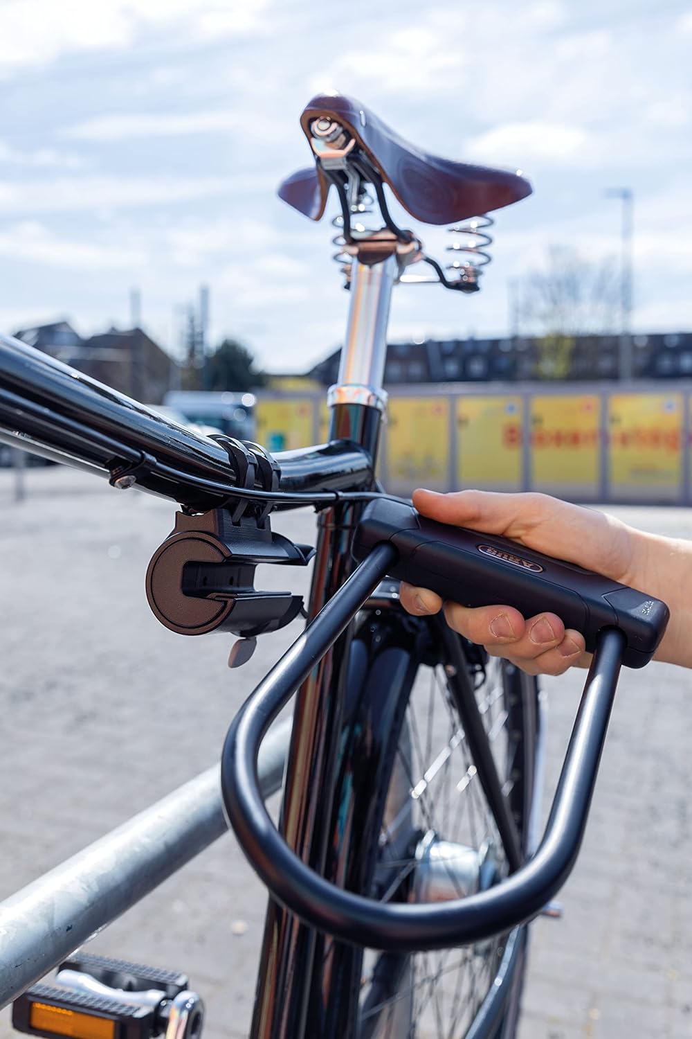 ABUS Bügelschloss Granit Plus 470 + SH B-Halterung - Fahrradschloss mit Plus Zylinder als Manipulati