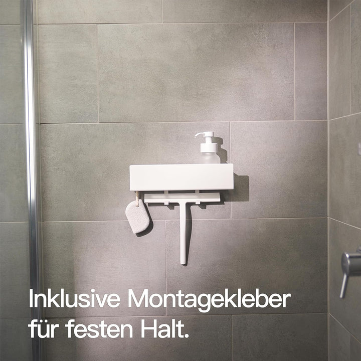 Designfabrik Hamburg Duschablage ohne Bohren | Badezimmer Regal | Badregal | Duschregal ohne Bohren