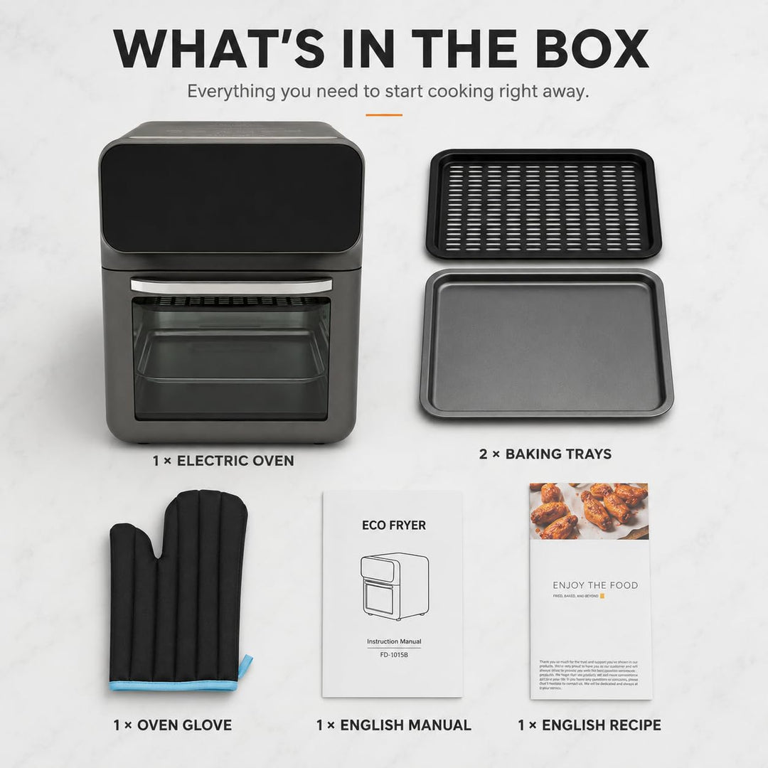 13L Backofen Pizzaofen 1350W Elektrobackofen mit LCD-Touchscreen | Umluft Multifunktionsofen, Ofenha