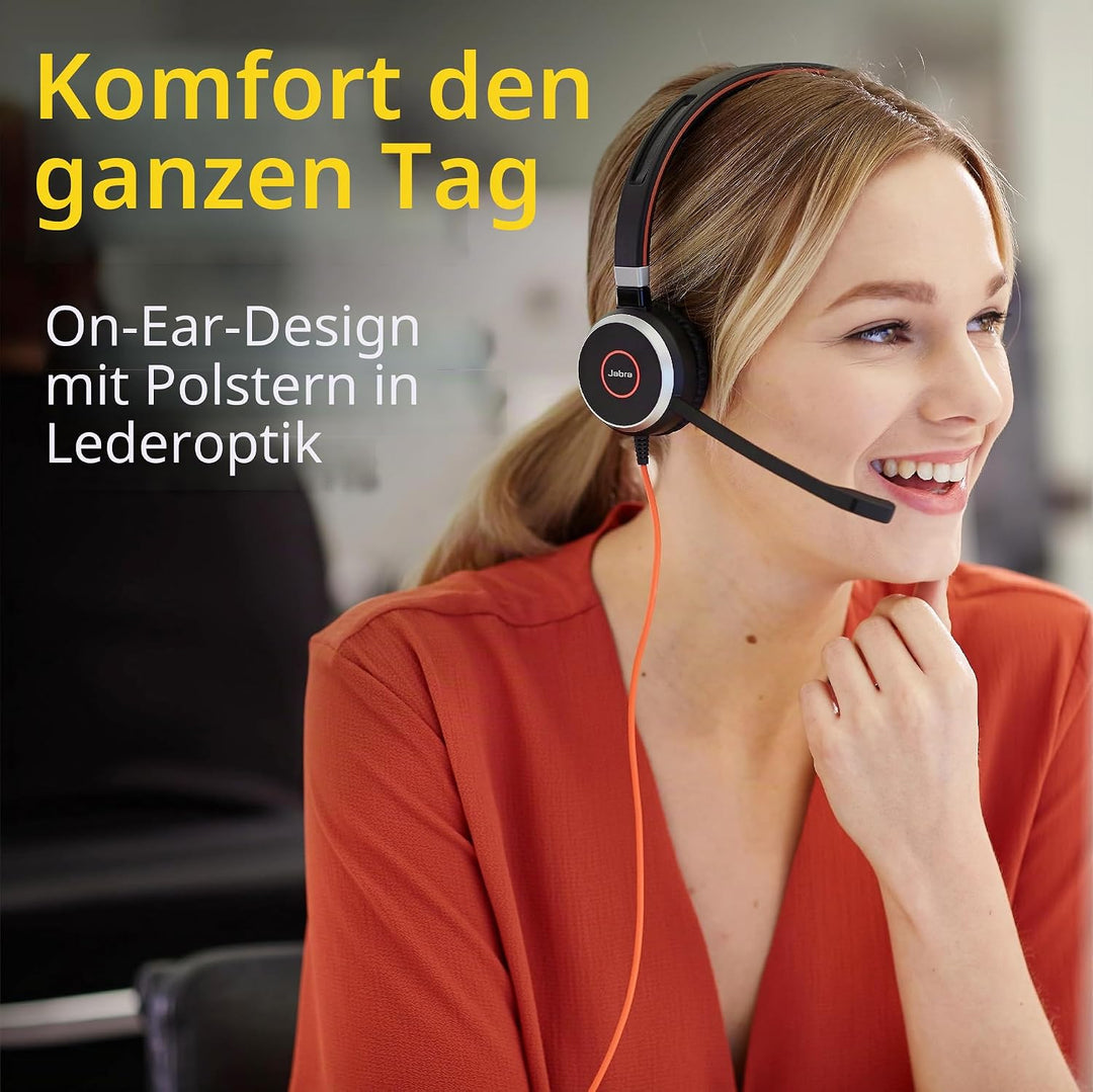 Jabra Evolve 40 MS Mono Headset - Microsoft zertifizierte Kopfhörer für VoIP Softphone mit passivem