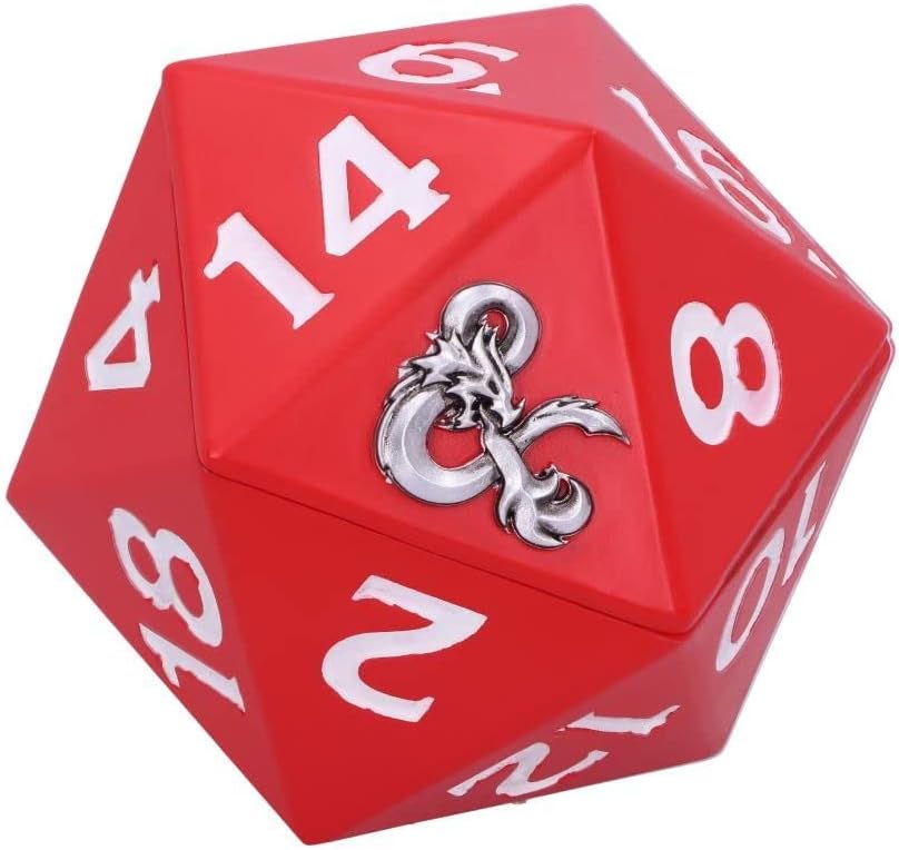 Nemesis Now, 13,5 cm Offiziell lizenzierte Dungeons & Dragons D20 Würfelaufbewahrungsbox, Harz, Blac