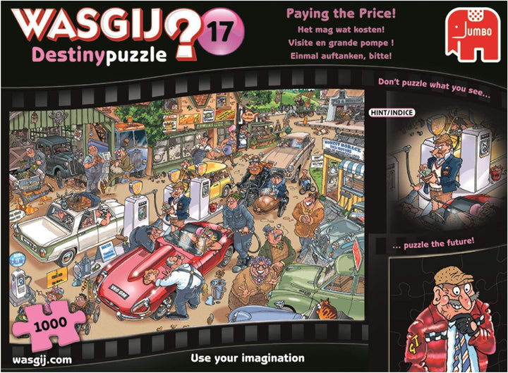 Jumbo Spiele JUM19141 Wasgij Destiny 17: Einmal auftanken, Bitte! Puzzle (1000 Teile), Spiel