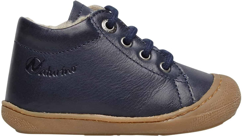 NATURINO Lauflernschuhe aus Leder mit Wollfutter, 17 EU Blau