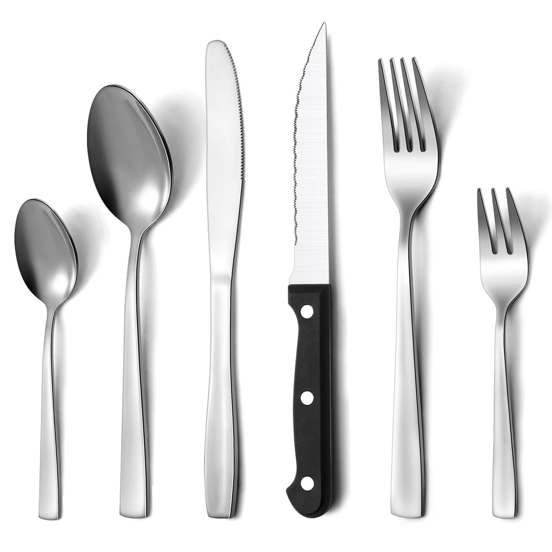 Pleafind Besteck Set, 36 Teilig Besteck für 6 Personen, Hochwertiges Besteckset aus Edelstahl, Beste