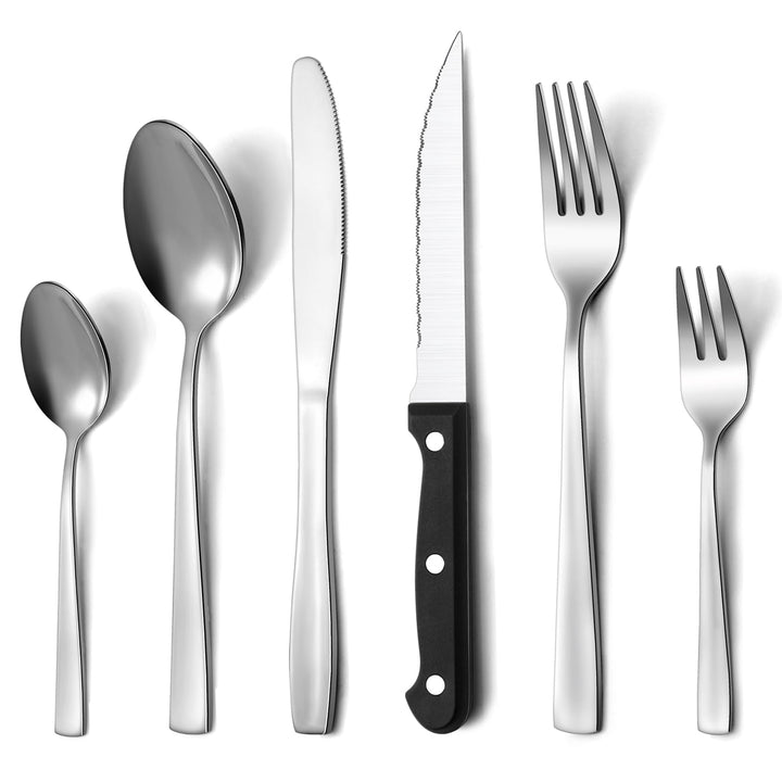 Pleafind Besteck Set, 36 Teilig Besteck für 6 Personen, Hochwertiges Besteckset aus Edelstahl, Beste