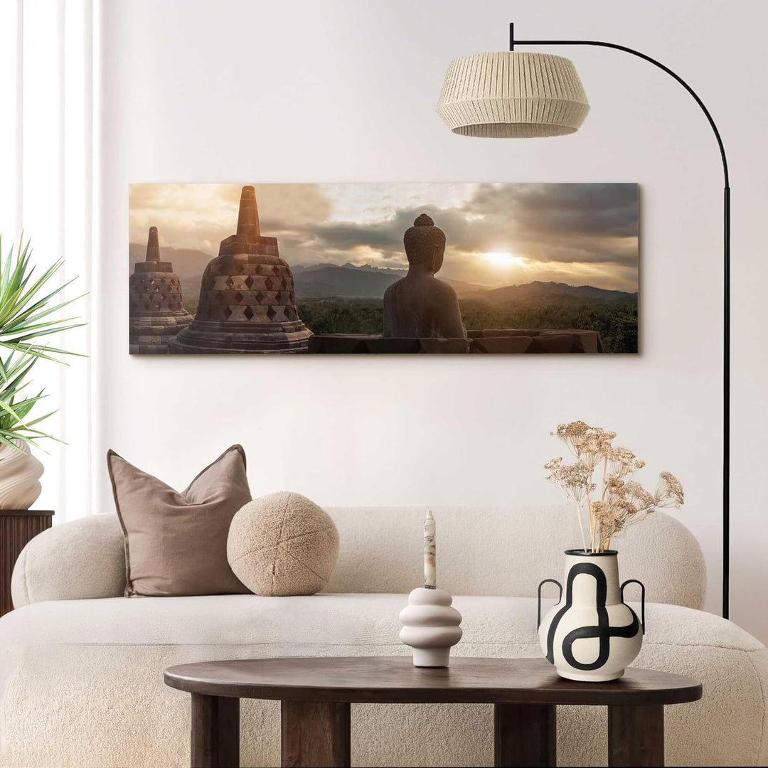REINDERS Wandbild, Borobudur, Schlafzimmer, Bilder, Wanddeko, Room Decor, MDF, Braun, 52x156cm 156L