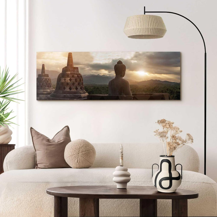 REINDERS Wandbild, Borobudur, Schlafzimmer, Bilder, Wanddeko, Room Decor, MDF, Braun, 52x156cm 156L