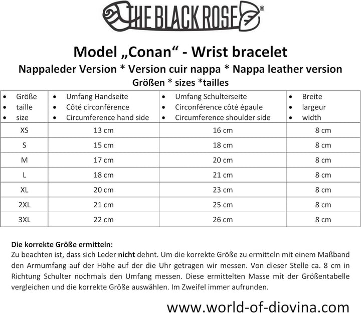 The Black Rose - Wrist bracelet/Handgelenk Brieftasche aus Nappaleder - Model Conan - Kitty Club Edi