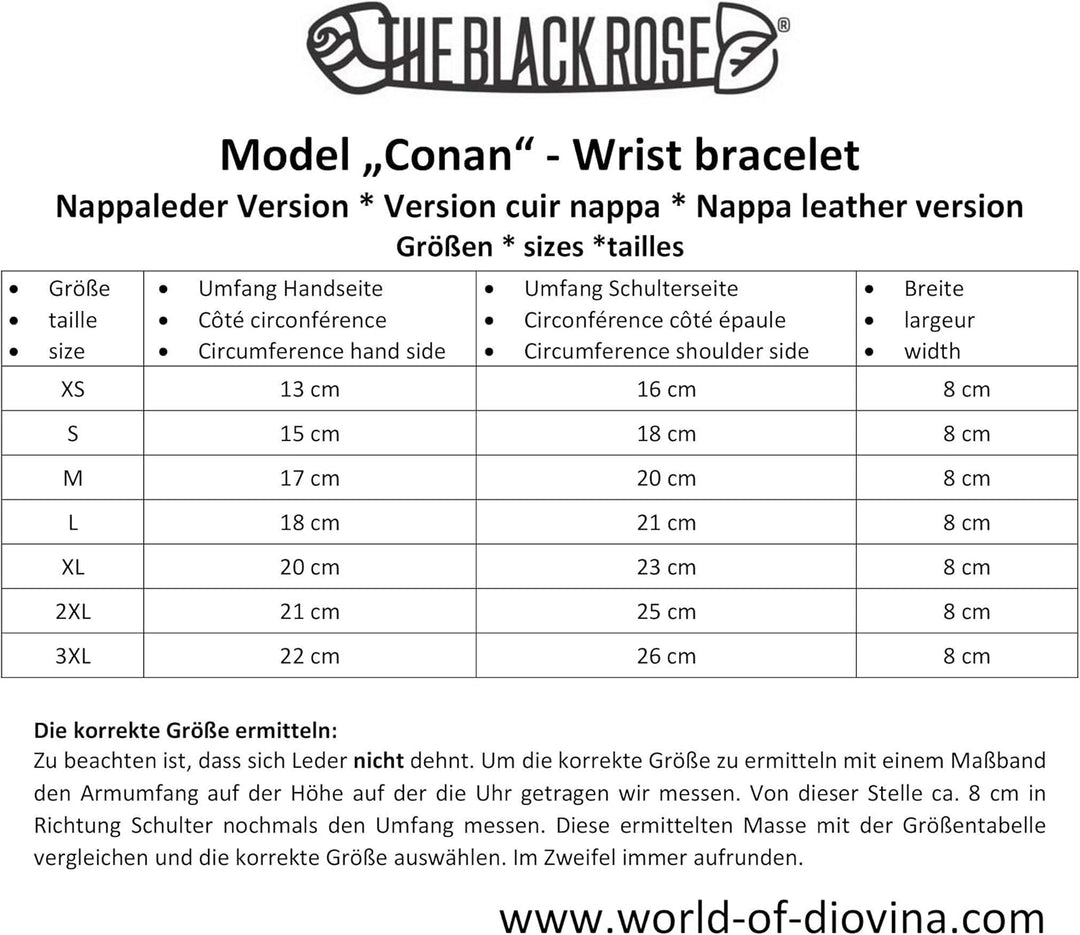 The Black Rose - Wrist bracelet/Handgelenk Brieftasche aus Nappaleder - Model Conan - Kitty Club Edi